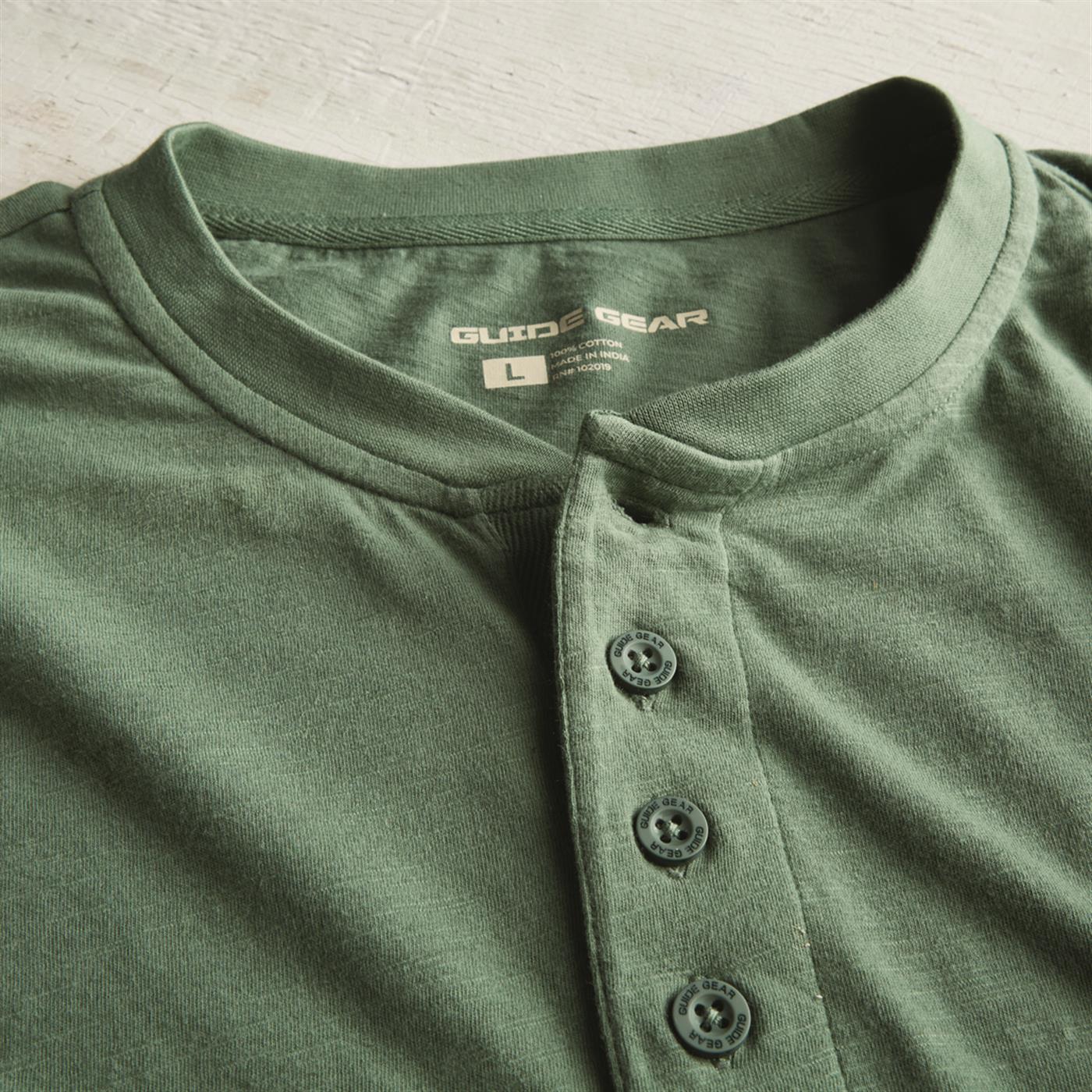 Guide Gear Men's Henley Short Sleeve Tee Shirt; for Casual Outdoor Activities - Picture 9 of 12