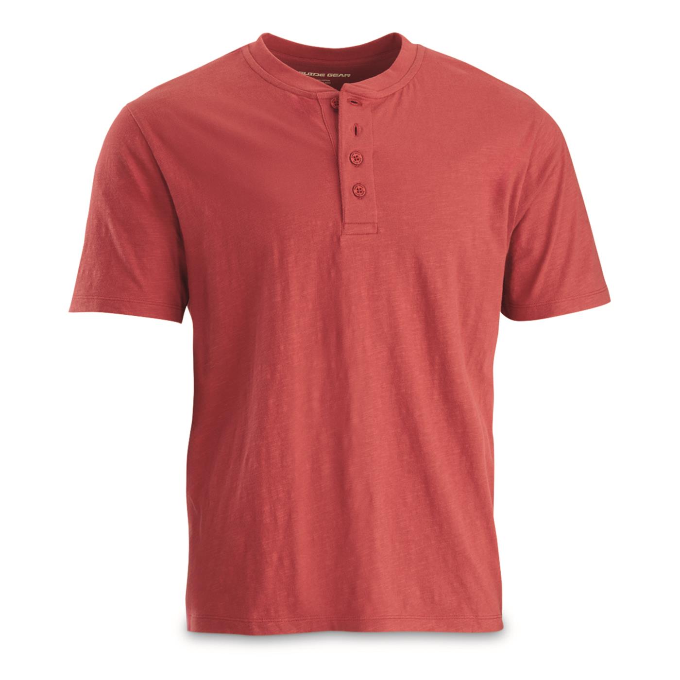 Guide Gear Men's Henley Short Sleeve Tee Shirt; for Casual Outdoor Activities - Picture 2 of 12