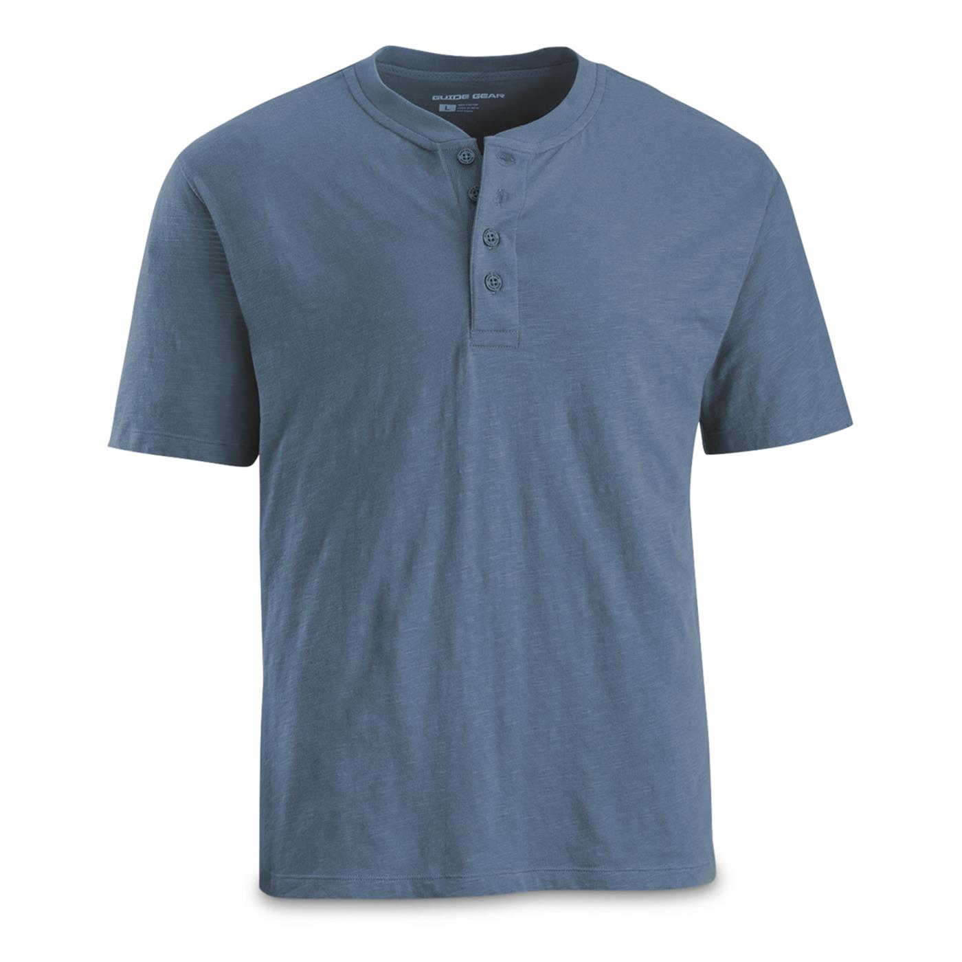 Guide Gear Men's Henley Short Sleeve Tee Shirt; for Casual Outdoor Activities - Picture 10 of 12