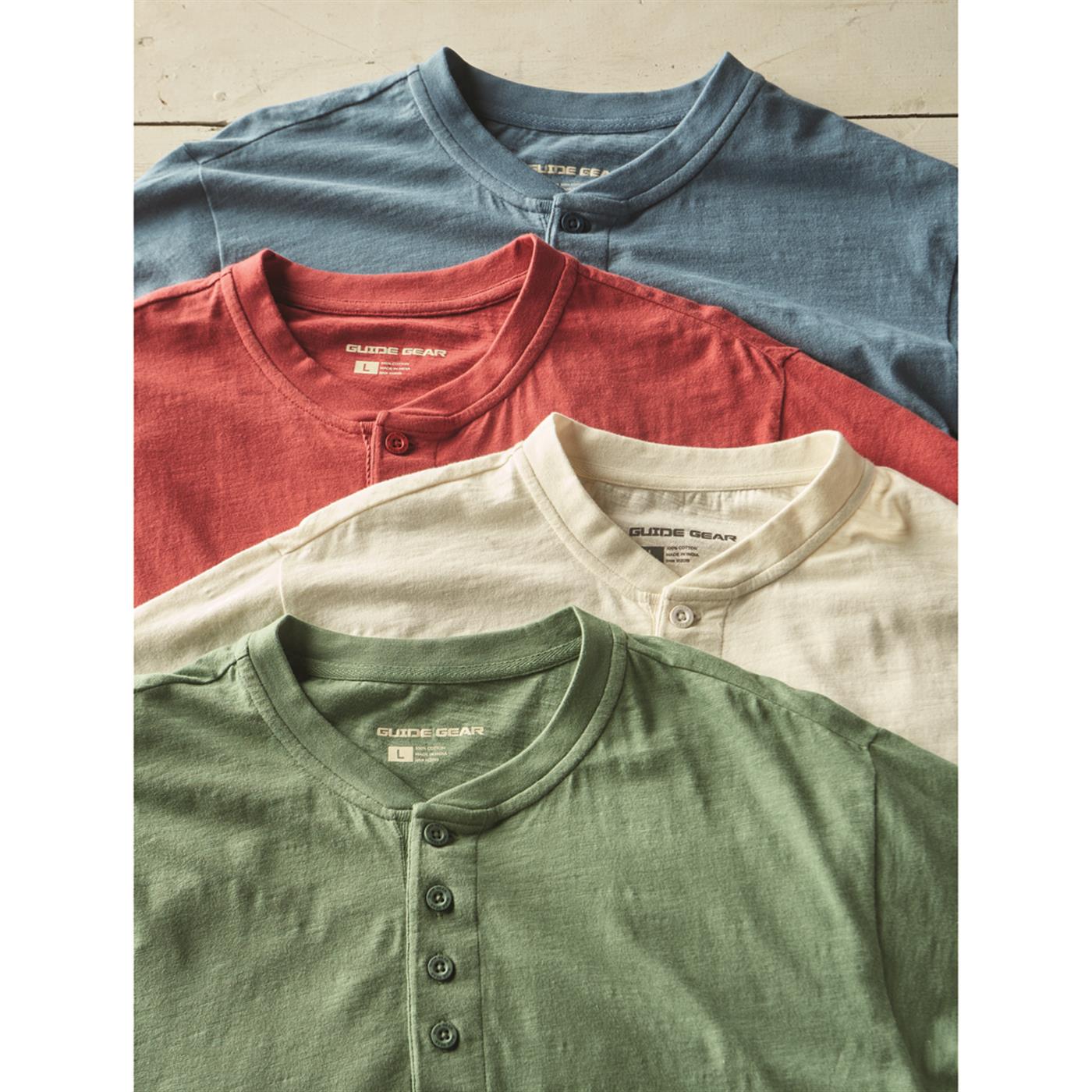 Guide Gear Men's Henley Short Sleeve Tee Shirt; for Casual Outdoor Activities - Picture 6 of 12