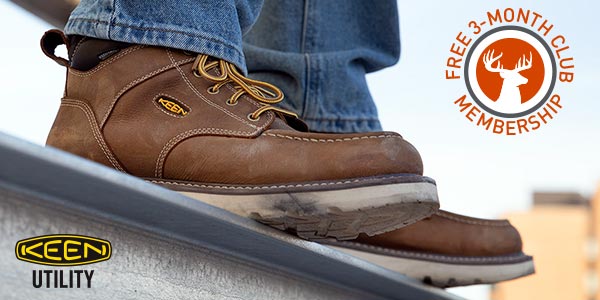 FREE 3-MONTH CLUB MEMBERSHIP WITH PURCHASE OF SELECT KEEN UTILITY BOOTS