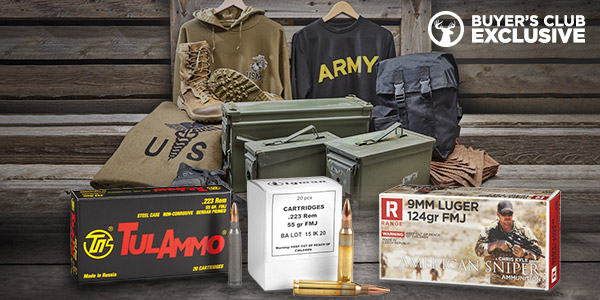 BUY SELECT AMMO, GET 10% OFF ONE CLOTHING, FOOTWEAR OR SURPLUS ITEM.