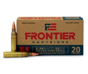 Hornady Frontier Cartridge, 5.56x45mm NATO, 55 Grain, HP Match, 20 Rounds