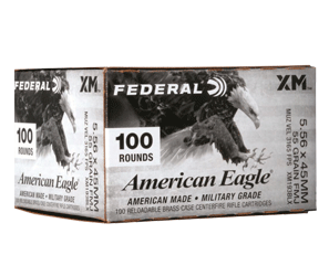 Federal American Eagle XM193, 5.56x45mm NATO, FMJBT, 55 Grain, 100 Rounds