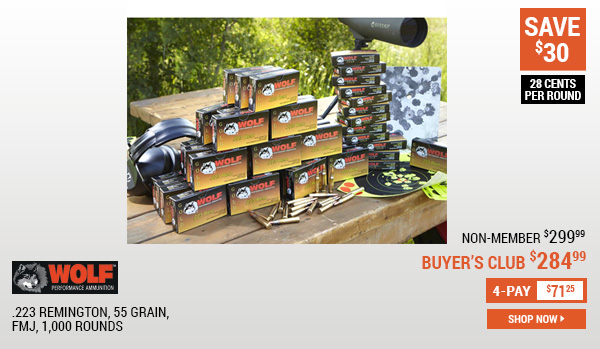 Wolf Gold, .223 Remington, 55 Grain, FMJ, 1,000 Rounds