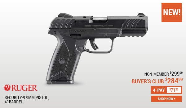 Ruger Security-9, Semi-Automatic, 9mm, 4 Inch Barrel, 15+1 Rounds