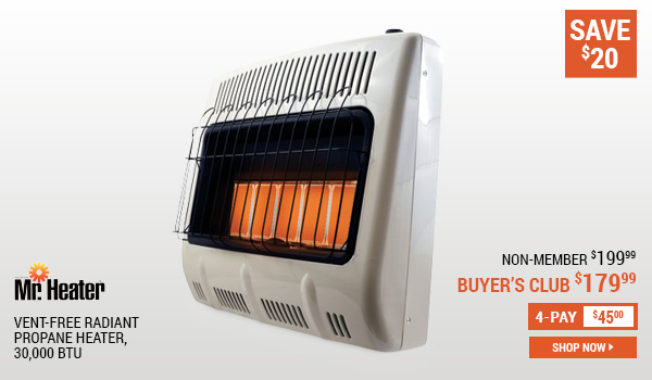 Mr. Heater Vent-Free Radiant Propane Heater, 30,000 BTU