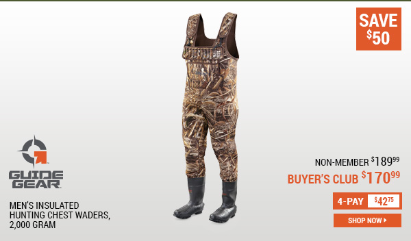 Guide Gear Men's Insulated Hunting Chest Waders, 2,000 Gram