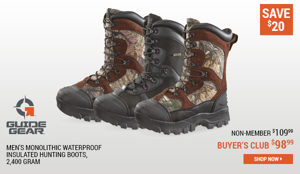 Guide Gear Men's Monolithic Waterproof Insulated Hunting Boots, 2,400 Gram