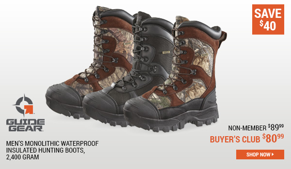 Guide Gear Men's Monolithic Waterproof Insulated Hunting Boots, 2,400 Gram