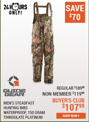 Guide Gear Men's Steadfast Waterproof Hunting Bibs, 150 Gram Thinsulate Platinum with X-Static