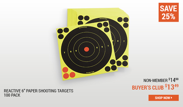 Reactive 6 Inch Paper Shooting Targets, 100 Pack