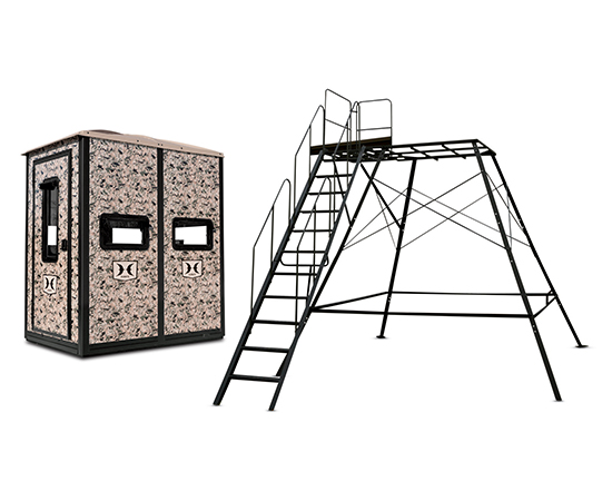 Hawk Double Box Blind with 10' Premium Tower