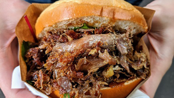 Duck Confit, Brie And Apple Butter Sandwich