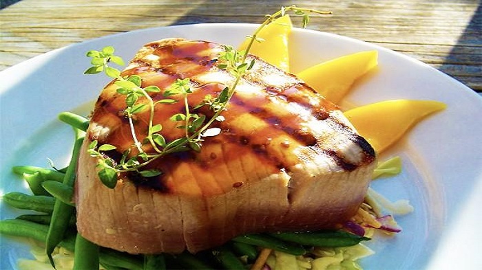 Grilled Tuna With Soy-Wasabi Glaze
