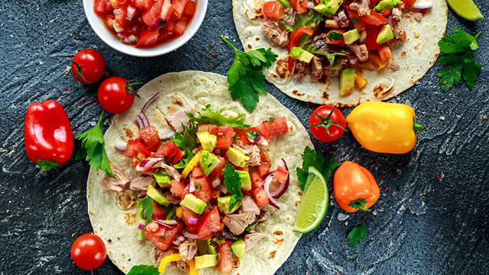 Catfish Wrap With Avocado And Tomato Salsa