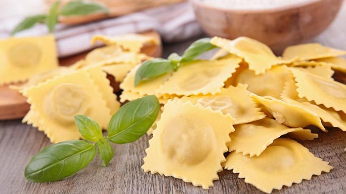 Dove Ravioli With Tomato-Basil Vinaigrette