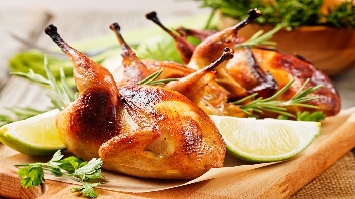 Pan-Fried Quail And Nectarine Salad
